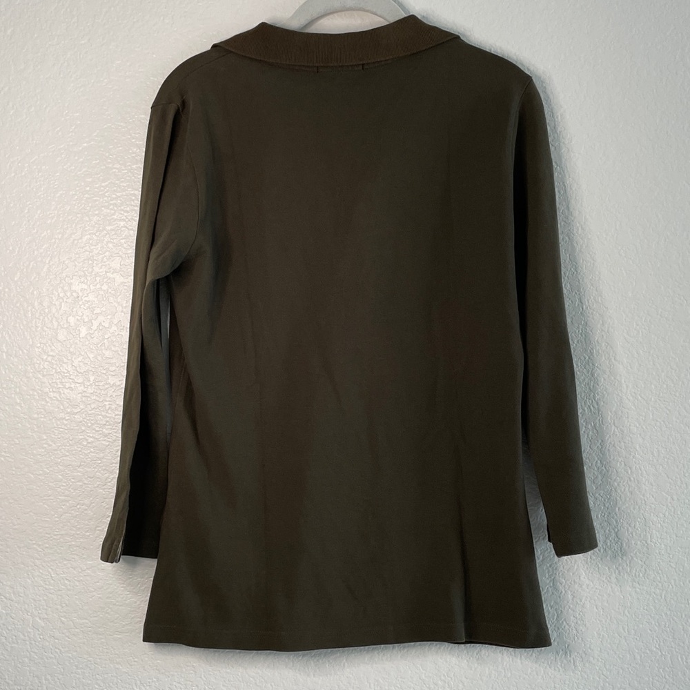 Burberry Olive Long Sleeve Top M - Picture 7 of 7